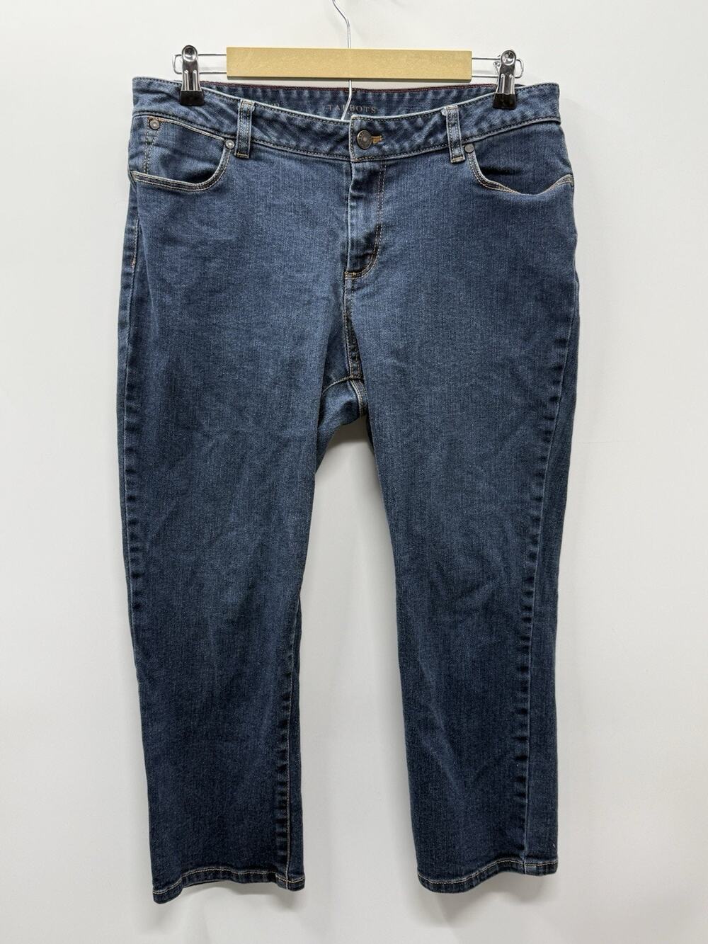 Talbots Curvy Crop Jeans Womens 12P Blue Mid Rise Stretch Denim Pants